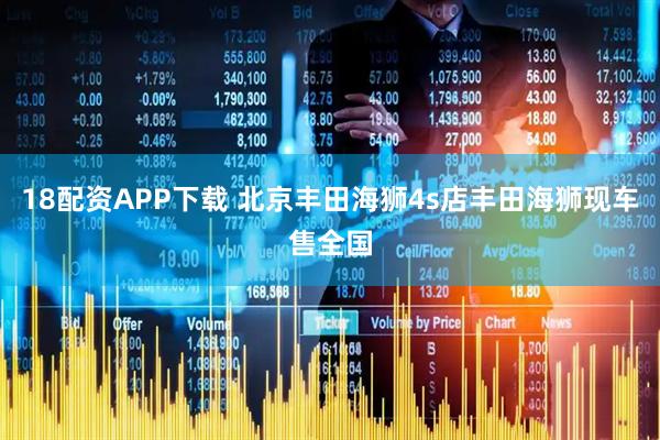 18配资APP下载 北京丰田海狮4s店丰田海狮现车售全国